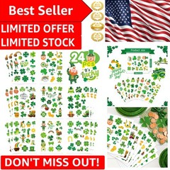 24 High-Quality Shamrock Stickers for Kids and Adults – St. Patrick’s Day Decor