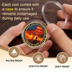 50 Pcs Eagle Veterans Challenge Coins Bulk – Thank You for Your Service Coins w