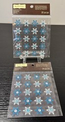 2 Recollections Glitter Snowflake Embellishment 20pcs Stickers Blue & White New