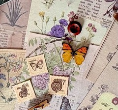 150+ Romantic Botanical Ephemera Bundle Junk Journal Kit Tags Vellum