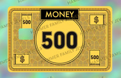 $500 Funny Money Fan Art Card Decal *