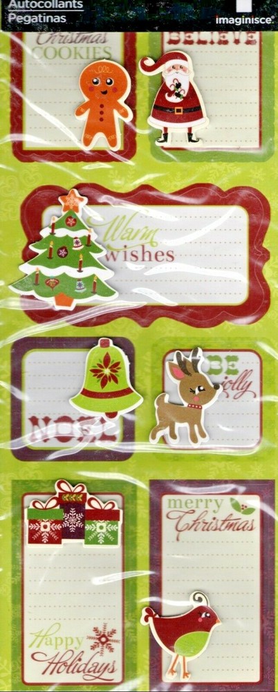 Imaginisce CHRISTMAS Journaling Sticker Stackers~VERY CUTE! Quick Ship!