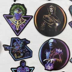Marvel Superhero Stickers Neon BLK Avengers DC Spiderman Decal Pack Lot 35pc New
