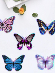 Butterfly Colorful Metallic Stickers Blue Green Red Realistic