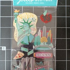 SCRAPBOOK STICKER Title Travel New York City Broadway Bridge Statue Liberty