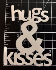 Valentine Die Cuts* Hugs & Kisses * Set of 12 * White or Pink & Purple Cardstock