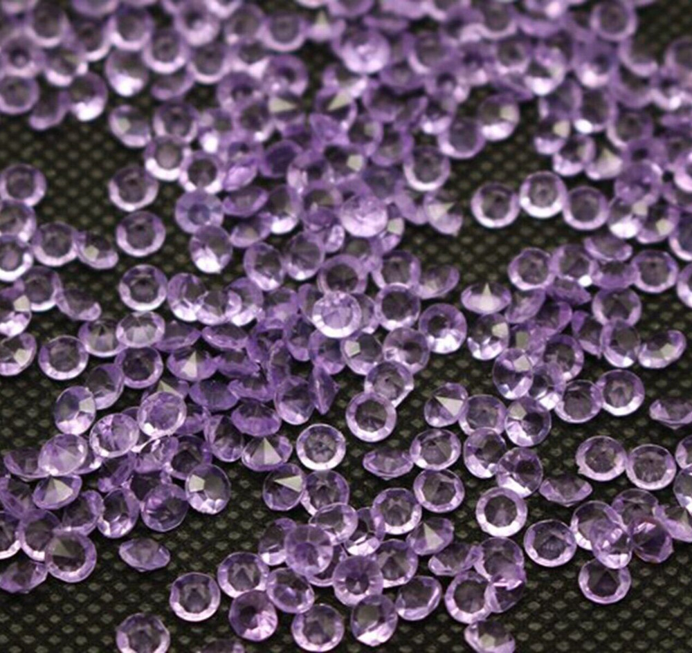 2000 Purple Acrylic 4mm Diamond Confetti Wedding Deco Supplies Table Scatter