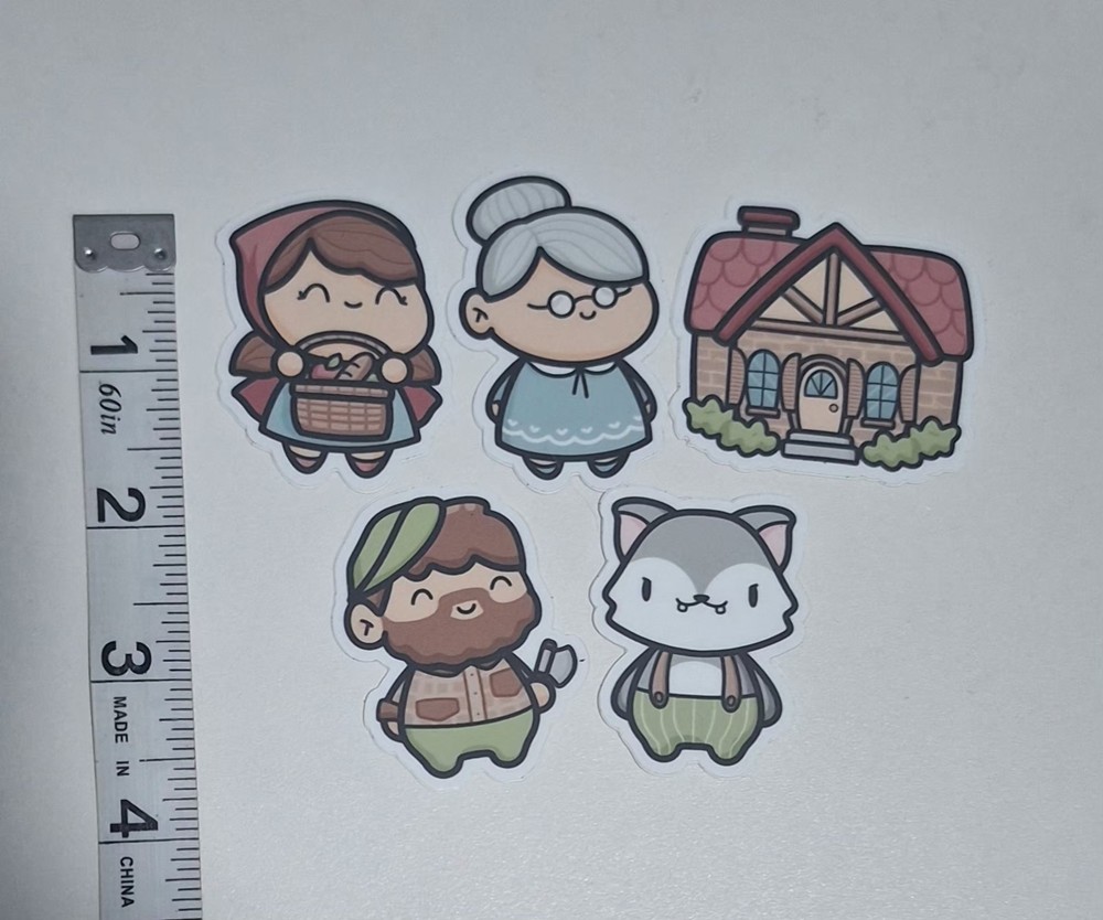 Hubman and Chubgirl Die Cut Vinyl Stickers – Little Red Riding Hood