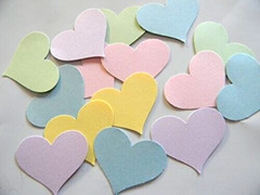Pastel Colored Heart confetti baby shower birthday wedding decorations