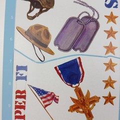 4 Marines Patriotic Stickers U.S. Military USMC Scrapbooking Journal Collage NRN