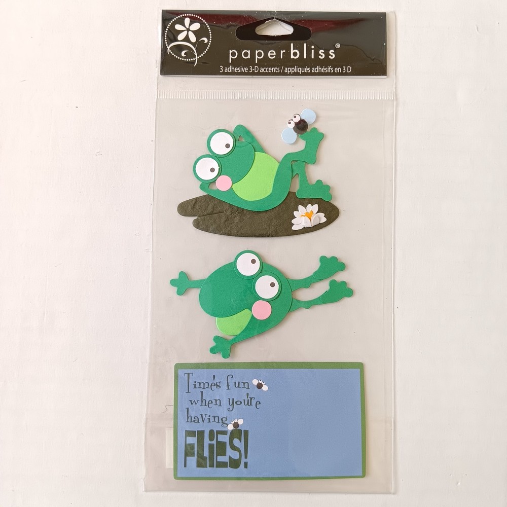 Paperbilss Westrim Crafts Green Hippity-Hop Frog Dimensional Stickers – 3 Pieces