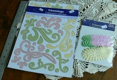 A4 CHIPBOARD Flourishes BABY Sheet PINK LEMON GREEN Scrolls & Flowers – fti L6