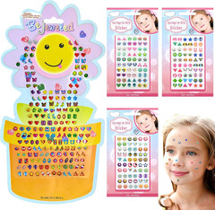 460PCS 3D Gem Sticker Earrings – Self-Adhesive Glitter Crystal Stickers for Kids