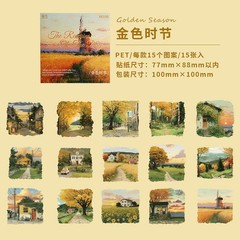15 pcs Countryside Landscape Sunset Stickers DIY Scrapbook Journal Aesthetic