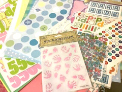 Baby Scrapbooking Lot Girl/Boy Memory Kit Pink Blue Yellow Green Pastels Memorie