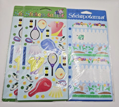 Vintage Stickopotamus Binder Stickers (2) Tennis (1) Fence outside accessories