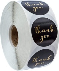 1000 Count Faux Glitter 1.5″ Thank You Stickers – Perfect for Gifts & Favors
