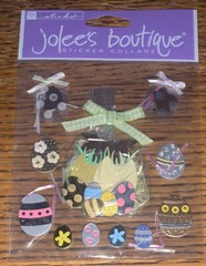 RARE Jolees EASTER Chocolate Bunnies Bunny Decorated Eggs Basket Flower Stickers