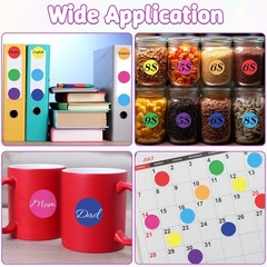 Blowata 600 Pcs Dot Stickers, 8 Colors of Round Label 1×1 inches, Dots