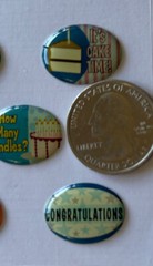 HAPPY BIRTHDAY Epoxy Oval Bubble Phrase Stickers(5pc)Li’l Davis•Cake Time•Party