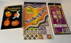 HUGE Halloween Crafting Scrapbooking Lot Paper Fabric Stickers Ribbon Die Cuts