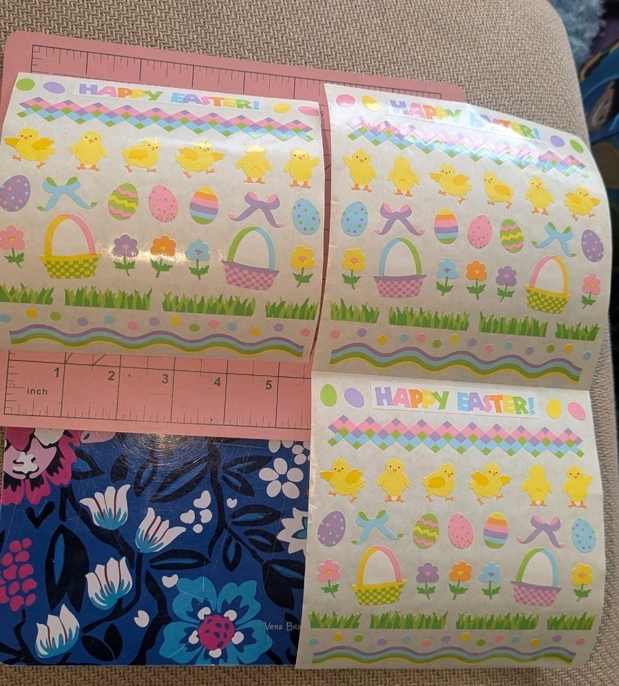 Vintage Mrs. Grossmans Stickers Happy Easter lot of 3 Large Sheets READ