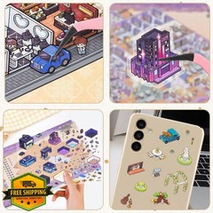 10PCS Big Scene Books 3D House Sticker Book Adult Stress Relief Toy
