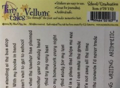 SCHOOL/GRADUATION Vellum Sticker(8pc)4-1/2″x 6″Tiny Tales•Diploma•Classes•Tassel