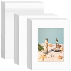 VOKOY 15 Set 11×14 White Picture Mats with Backing Boards and Bags for 8×10 P…