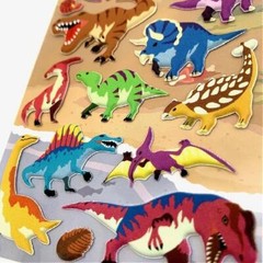 CUTE DINOSAUR STICKERS Puffy Sticker Sheet Craft Kids Scrapbook Animal NEW
