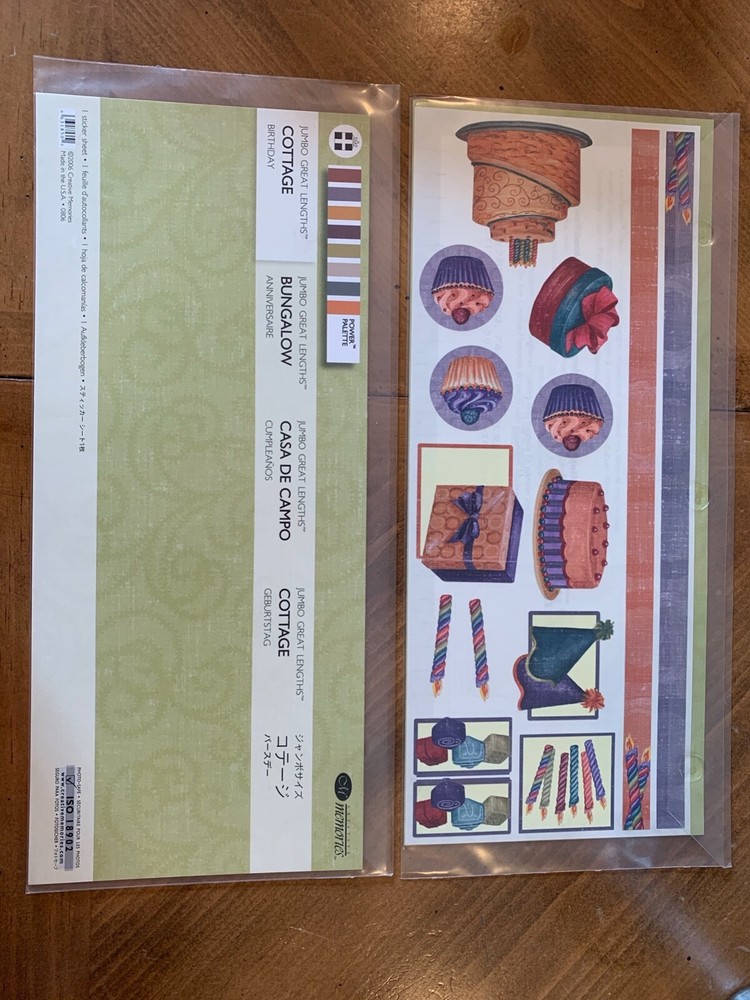 creative memories jumbo great lengths cottage birthday stickers power palette