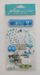 Jolee’s It’s A Baby Boy Foam Scrapbooking Stickers Clothes Toys Bib Bottle Shoes