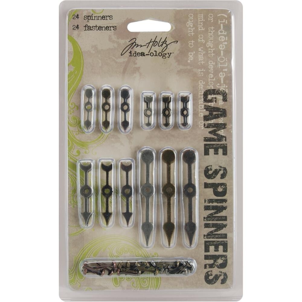 Tim Holtz Idea-ology Metal Game Spinners with Brads Antique Nickel, Brass Copper