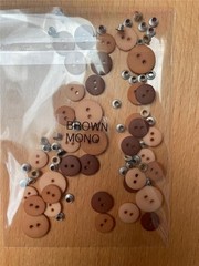 VINTAGE BAZZILL BROWN MONO BUTTONS AND EYELETS Embellishments