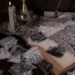 180 Pieces Vintage Black Scrapbooking Supplies Kit 120PCS Black Transparent Pape