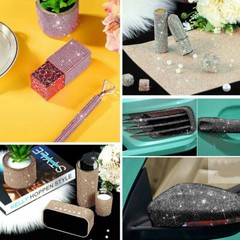 Self Adhesive Crystal Rhinestone Sticker Diamond Ribbon DIY Car Phone Bags Decor