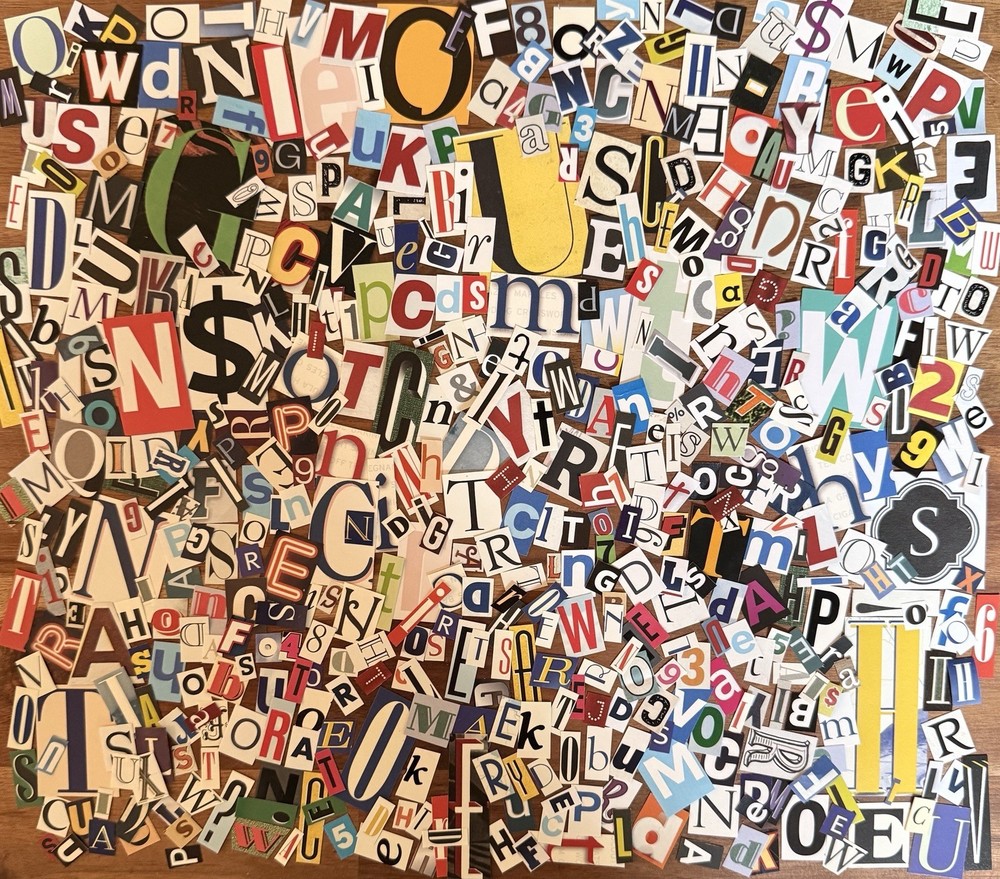 500 Ransom Note Cut-out Letters & Symbols Collage Junk Journal Crafts Scrapbook