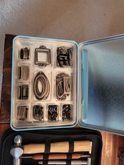 Stampin up–Tool Kit, Hodgepodge hardware, organizer, lots of embellishments