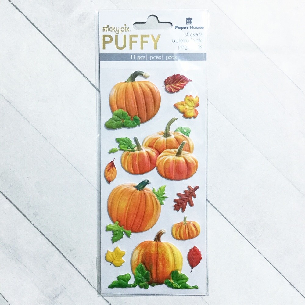 Pumpkin Stickers Scrapbook Embellishments Sticky Pix Puffy Fall Halloween