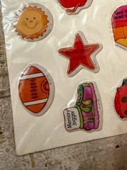 American Greetings Puffy Stickers School Rainbows Sports Kids Vintage 1982