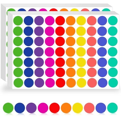 4200 Pcs Colored Dot Stickers 3/4″ Round Color Coding Labels Office Classroom
