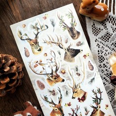 Stickii Club – Deer Stickers – Snow Winter Christmas Sticker Sheet – Crafts