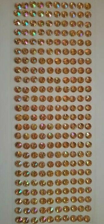 CraftbuddyUS 240 pcs x 8 mm Self Adhesive Faceted Round Gems,Color-AB GOLD