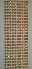 CraftbuddyUS 240 pcs x 8 mm Self Adhesive Faceted Round Gems,Color-AB GOLD