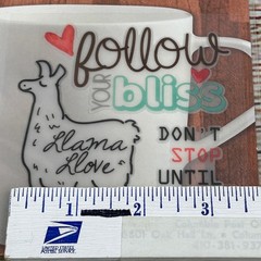 Crafter’s Square Llama Follow Your Bliss Ceramic Stickers 3pc PGE-614 Magic-On