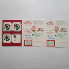 Vintage Hallmark & AGC Holiday Stickers Gold Snowflakes Green Bells Greetings