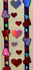 HEART RED/SILVER ON PURPLE Prismatic Borderette Stickers(14pc)Hambly •Valentines
