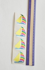 Vtg Hambly Stickers Sailboat Strip mylar foil boat