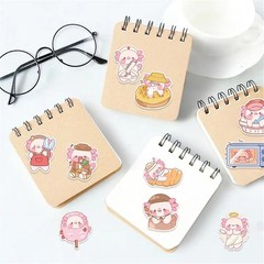 Cute Axolotl Stickers Pack of 50 – Vibrant Waterproof Vinyl for All Surfaces