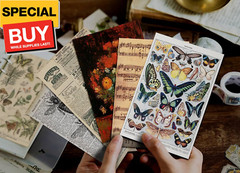 150 Sheets of Scrapbook Paper, Aesthetic Vintage Scrapbooking Supplies Pack, Eph